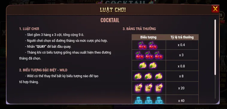 Slot Game Cocktail Tại BomWin Đỉnh Cao Đấu Trường Quay Hũ Đổi Thưởng