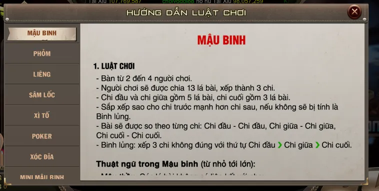 Mậu Binh Tại BomWin Sân Chơi Chiến Thuật Đỉnh Cao Cho Cao Thủ Bài Bạc
