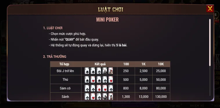 Slot Game Mini Poker Tại BomWin Đỉnh Cao Đấu Trường Quay Hũ Đổi Thưởng