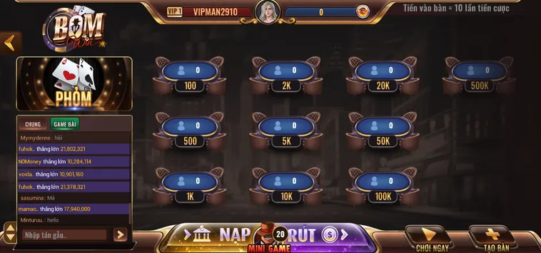 Phỏm Tại BomWin Trải Nghiệm Game Bài Đỉnh Cao Nhận Thưởng Cực Lớn Mỗi Ngày