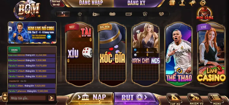 Cổng Game BomWin - Đa Dạng Các Trò Chơi Thắng Tiền Dễ Dàng Cho Mọi Cược Thủ